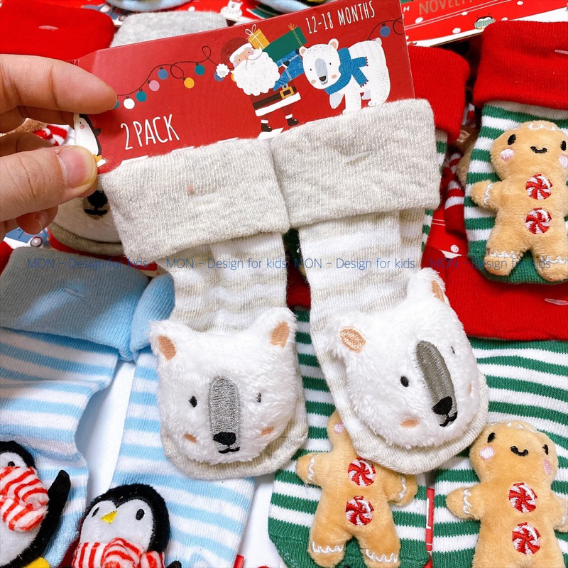 Tất Noel Giáng sinh siêu yêu cho bé