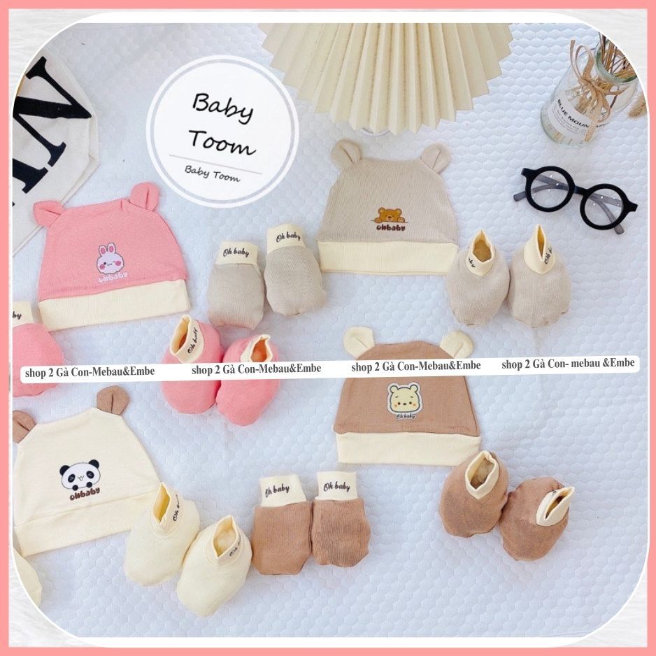 Sét mũ bao tay chân 3CT mềm mại- Tombaby