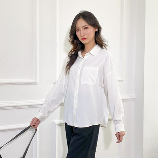 Áo sơ mi lụa nữ dài tay phom rộng, sơ mi công sở tay dài chất lụa chống nhăn