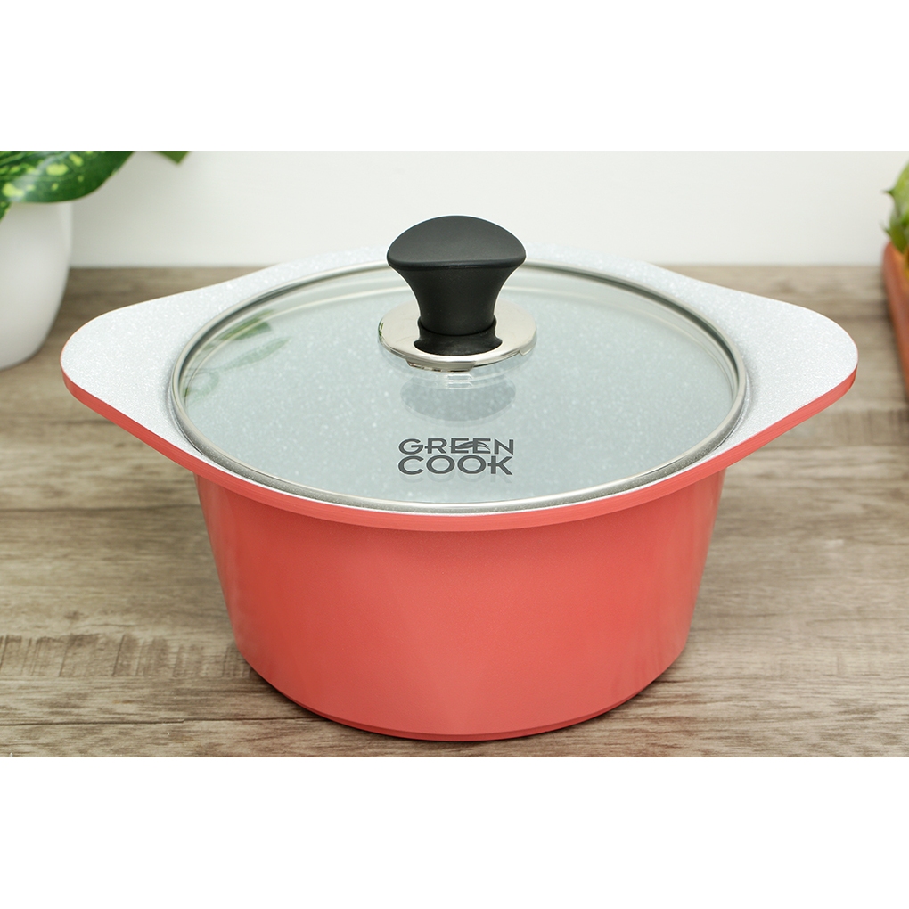 Nồi CERAMIC NẮP KÍNH 20 CM GREEN COOK