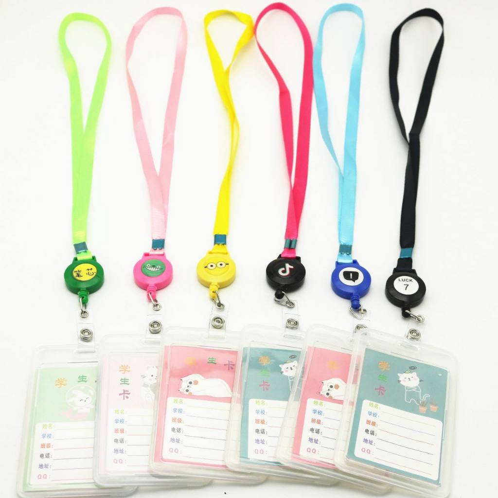 BỘ DÂY THẺ ĐEO BẢNG TÊN CO GIÃN HỌC SINH, SINH VIÊN, VĂN PHÒNG CUTE NHIỀU MÀU