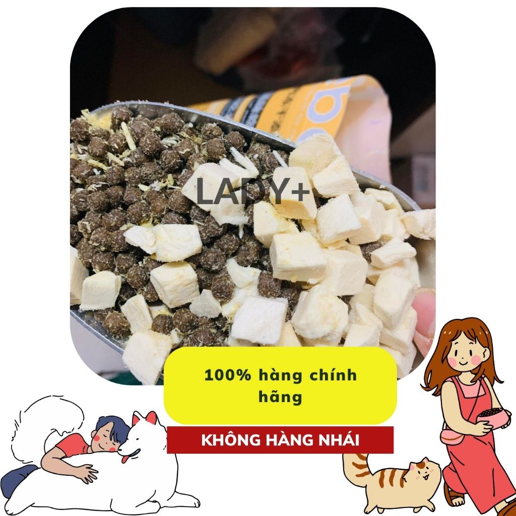 1KG  TÚI CHIẾT Thức ăn hạt cho mèo Teb City Hạt cho mèo con Teb City E với thịt sấy Grain Free tăng cân dưỡng lông
