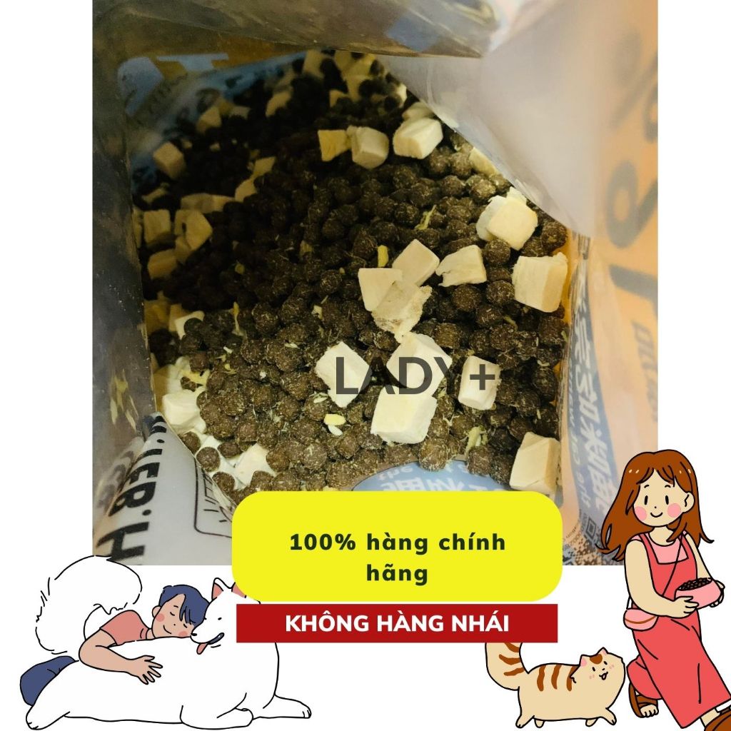 1KG  TÚI CHIẾT Thức ăn hạt cho mèo Teb City Hạt cho mèo con Teb City E với thịt sấy Grain Free tăng cân dưỡng lông