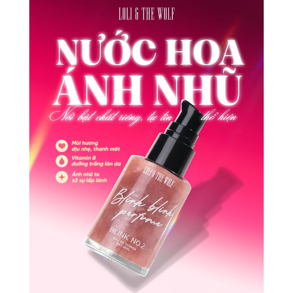 Gel Nhũ Kim Tuyến Loli & The Wolf Lấp Lánh Hương Nước Hoa 30ml - Blink Blink Perfume No.1 Nhũ Đỏ