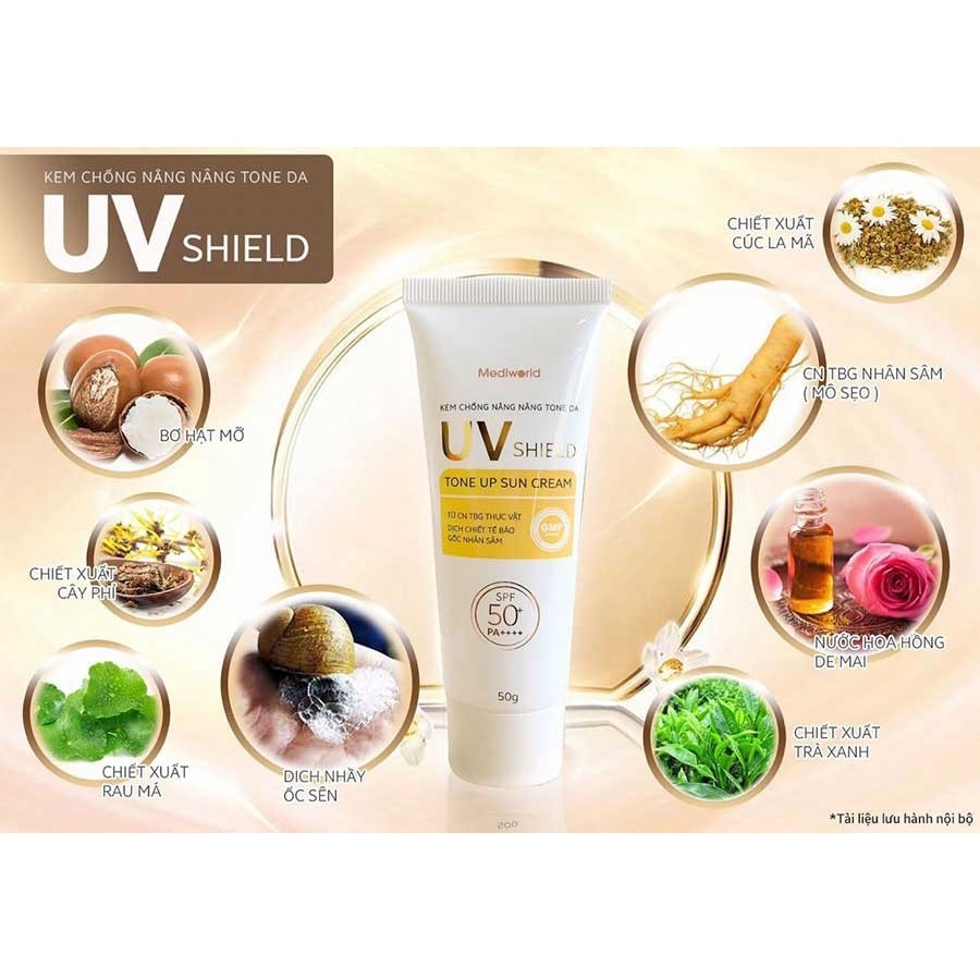 UV SHIELD TONE UP SUN CREAM | Kem chống nắng bảo vệ và nâng tone da sinh học