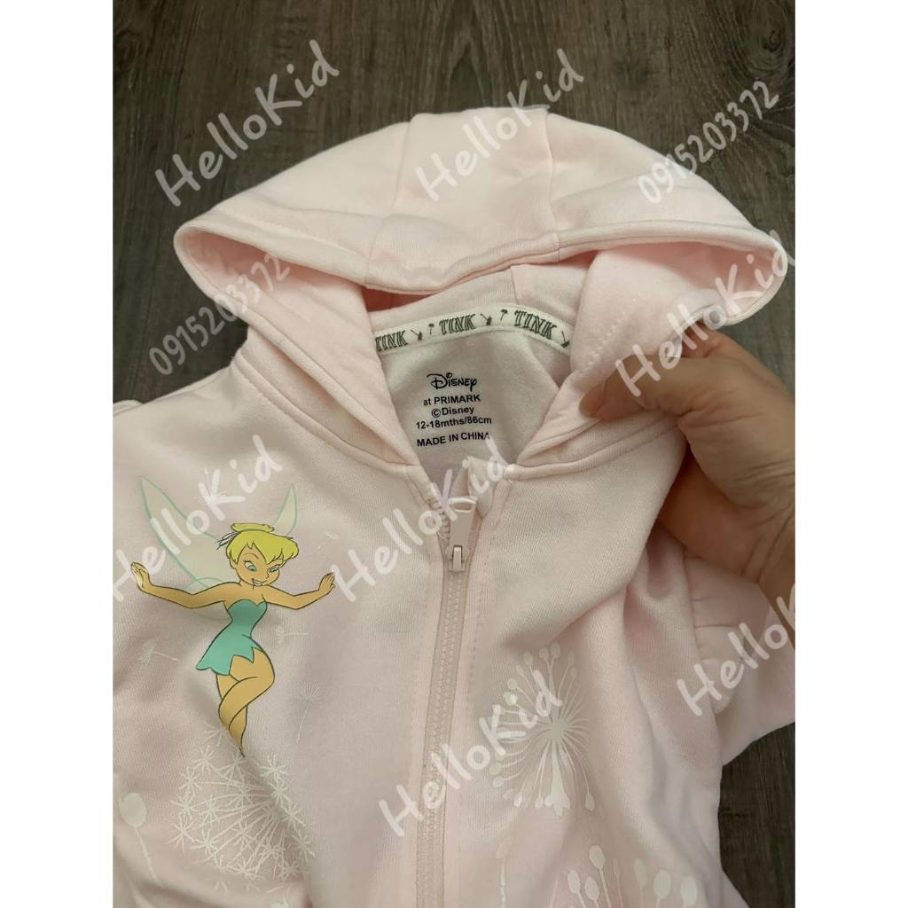 Bộ khoác nỉ tinkerbell bé gái hồng