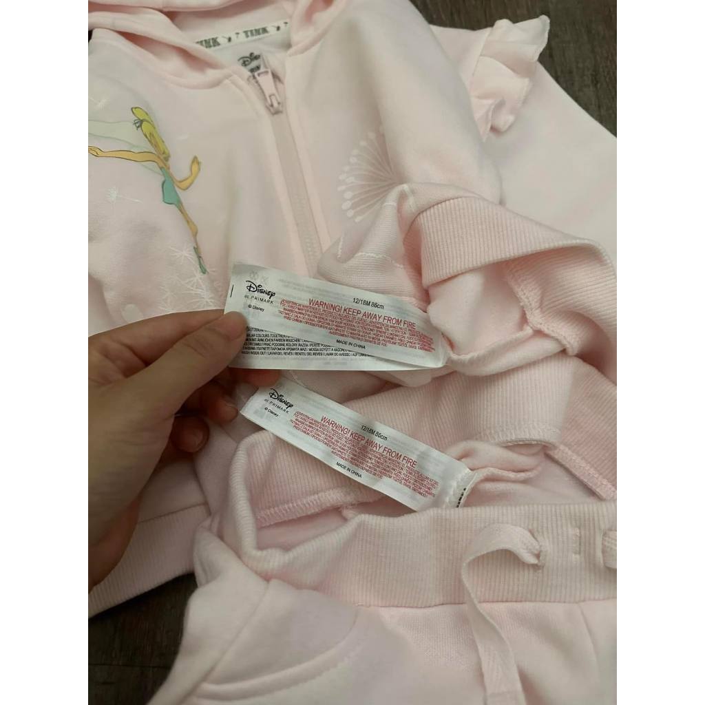 Bộ khoác nỉ tinkerbell bé gái hồng