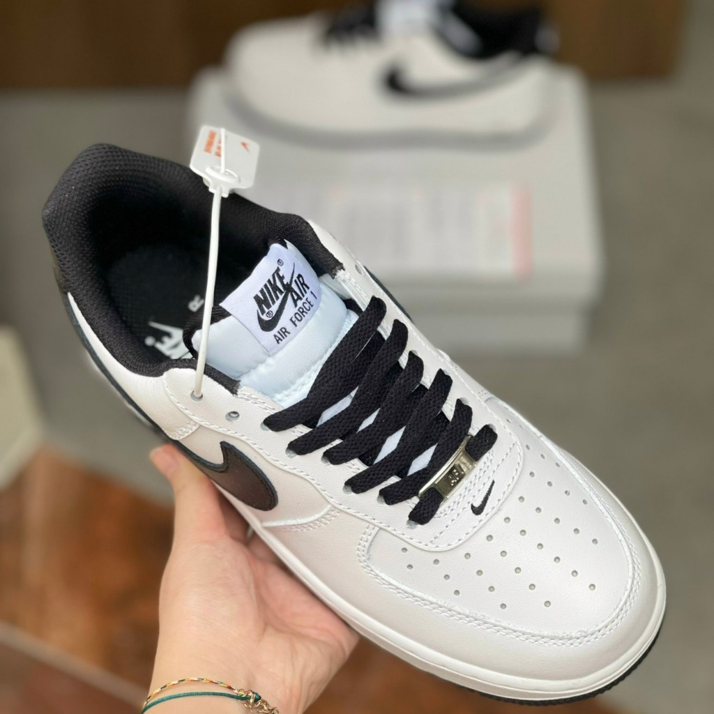 Giày _Nike Air Force 1 tích đen nam nữ, Giày AF1 vệt đen hàng trung bản Cao Cấp