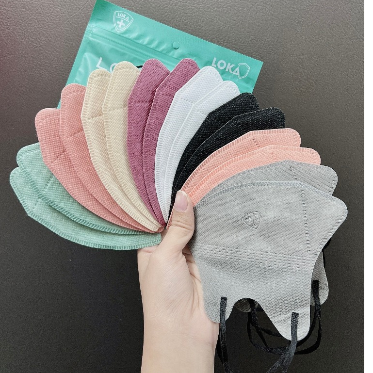 Khẩu trang y tế 5D Mask LOKA 3 lớp kháng khuẩn hàng chính hãg công ty, nhiều màu đẹp, hottrend, túi zip