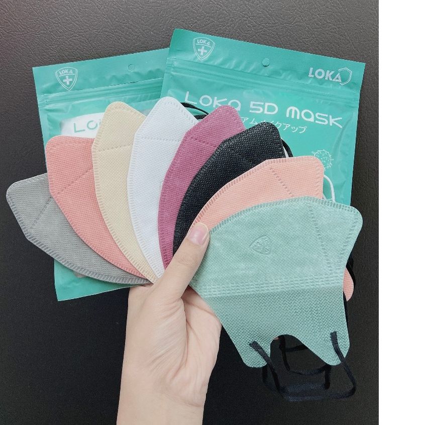 Thùng 200 Cái Khẩu Trang 5D LOKA MASk kháng khuẩn nhiều màu , Khẩu Trang Chống Tia UV Cao Cấp