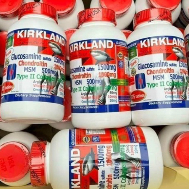 Viên uống hỗ trợ Xương khớp glucosamine signature kirkland 375 viên của mỹ màu đỏ