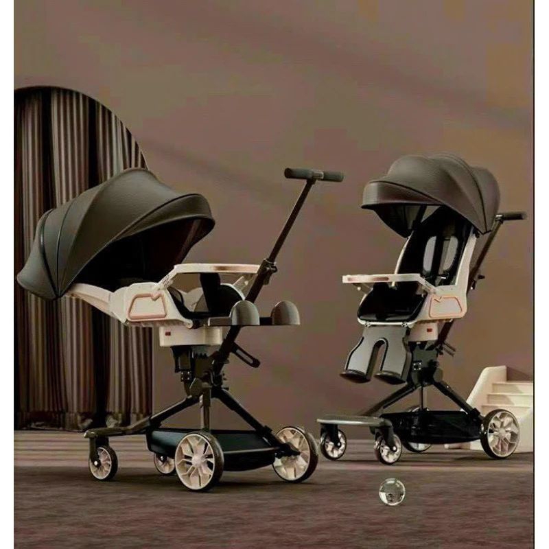 Xe đẩy 2 chiều gấp gọn phiên bản mới V9-666 có bàn ăn +đàn led