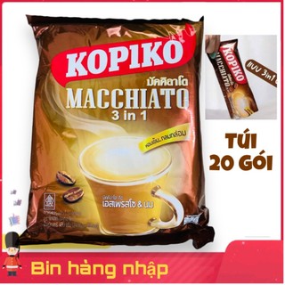 Cà phê sữa hòa tan Kopiko Macchiato thái lan 20 gói x 24gram