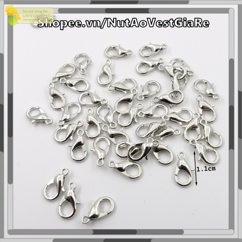 Set 10 chiếc móc càng cua 1.1cm làm vòng tay, móc khóa, handmade