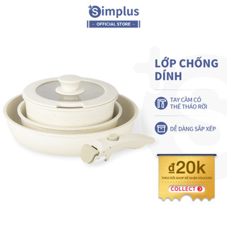 Bộ nồi chảo suit simplus chảo sữa 18cm, chảo rán 20cm, chảo rán 26cm - guoj029