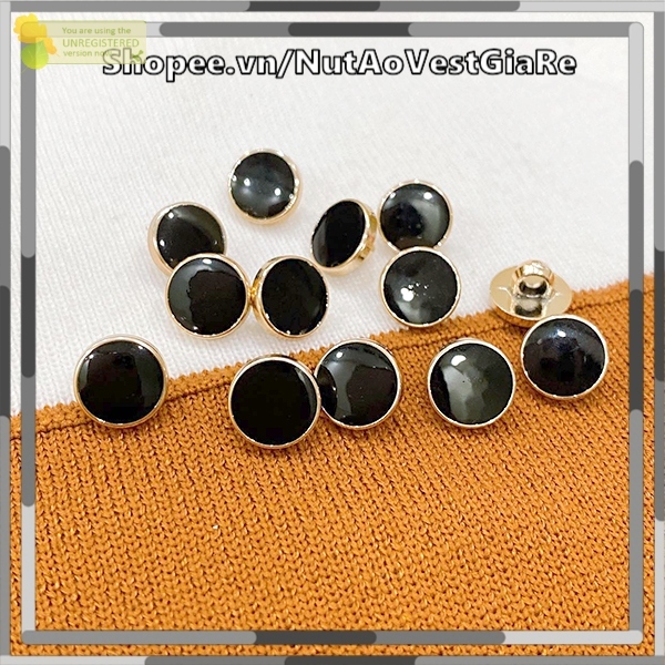 Set 10 cúc cườm màu đen size 1.2cm, 1.8cm, 2cm siêu xinh