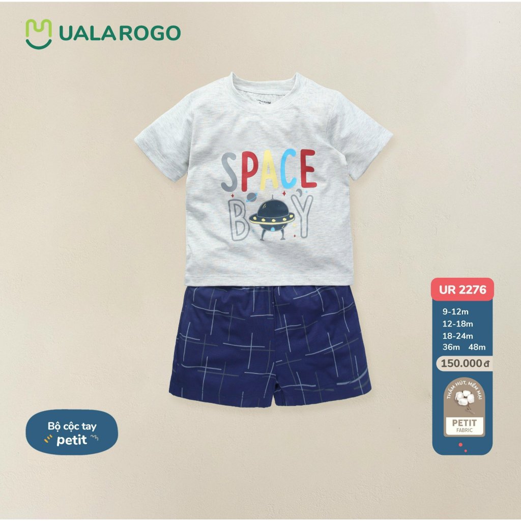 Bộ cộc tay cài vai Pettit UALA ROGO 6m - 4Y