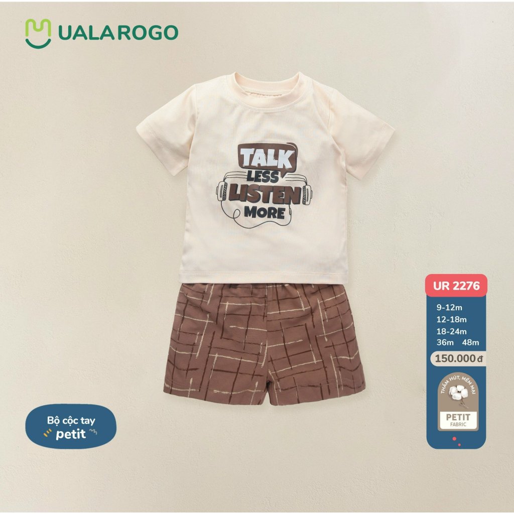 Bộ cộc tay cài vai Pettit UALA ROGO 6m - 4Y