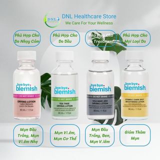 Lotion Chấm mụn Bye Bye Blemish Drying Lotion 30ml giảm mụn nhanh sau 1 đêm cho tất cả loại mụn trên mặt và body
