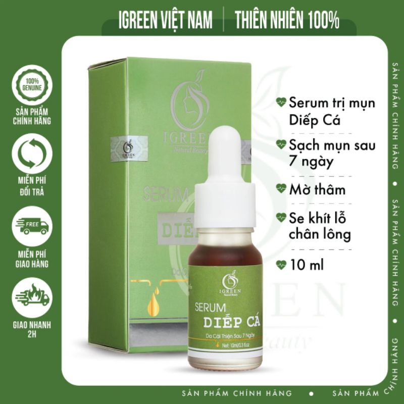 SERUM MỤN DIẾP CÁ THIÊN NHIÊN - CẢI THIỆN SAU 7 NGÀY - SERUM DIẾP CÁ IGREEN