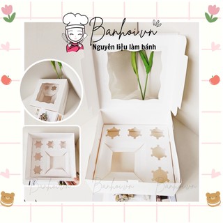 Hộp đựng 5 cupcake + 1 bánh kem , hộp đựng cupcake 5 bánh