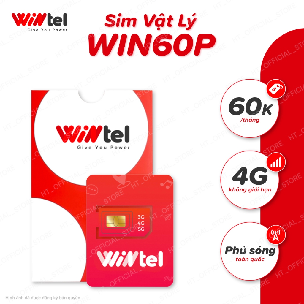 SIM 4G Wintel Win60P - Sim Data Không Giới Hạn