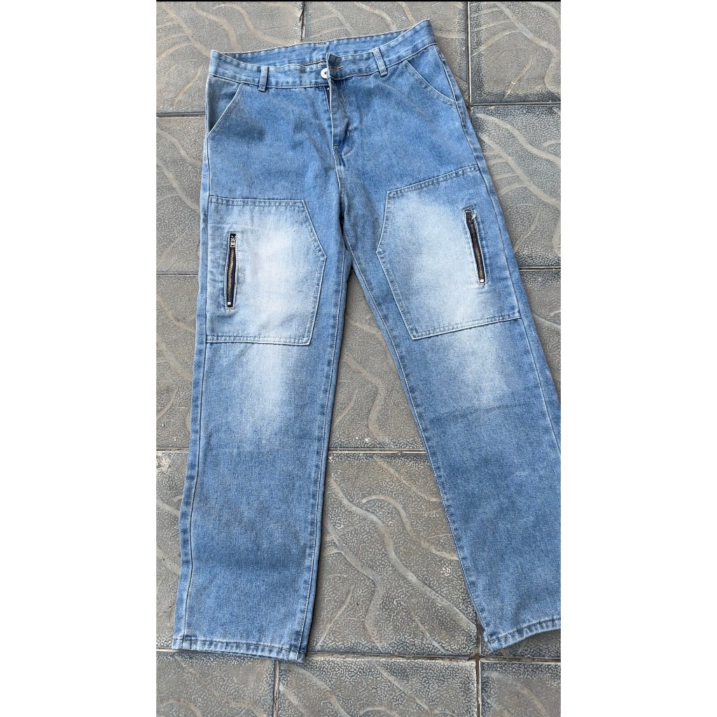 Quần Jean Nam Wash Khóa Zip Xanh 51 Dream.Land