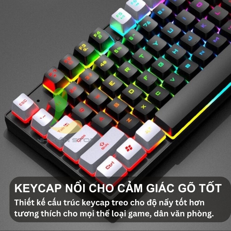 Bàn phím giả cơ gaming K-Snak4 VIPER K4 - Bàn phím chơi game thiết kế 104 phím có đèn led 7 màu ấn tượng