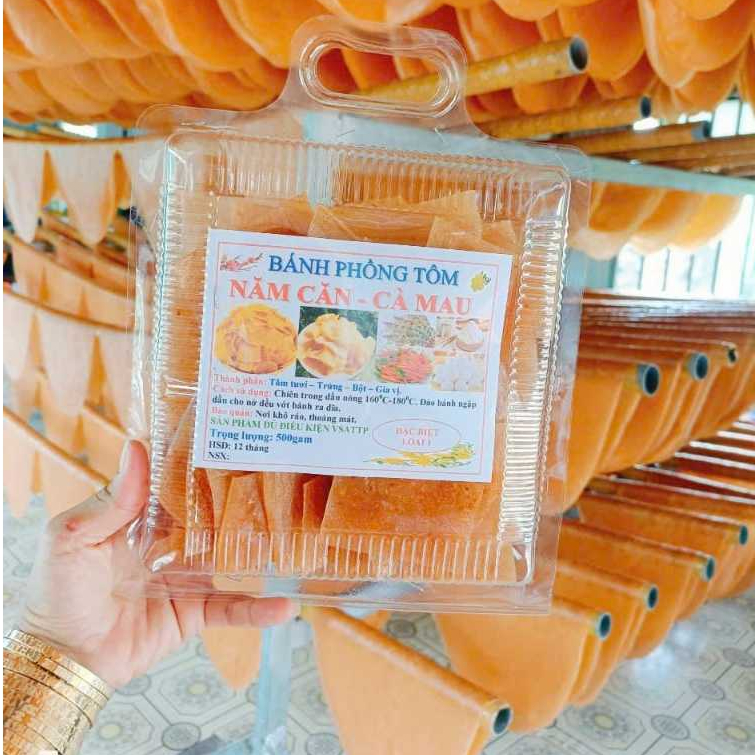 Bánh phồng tôm Năm Căn Đặc sản Cà Mau GÓI 500G Loại 35% tôm THƠM NỒNG NGON KHÓ CƯỠNG