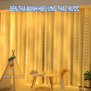 Đèn nháy thả mành dài 3m 10 sợi rủ 2m nhiều hiệu ứng thác nước nháy chớp chống nước trang trí phòng decor resort