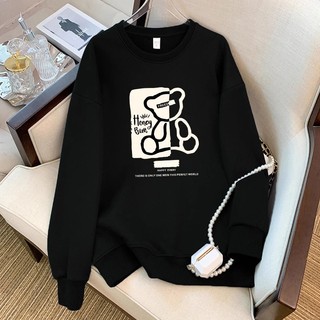 Áo Sweater Nam Nữ Unisex Dài Tay Cổ Tròn In Hình Gấu Form Rộng Thời Trang Sugal TOP NAM 314