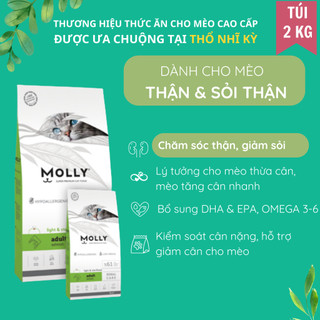  Hạt tiết niệu Molly 2kg giảm sỏi thận sỏi bàng quang ngừa tiểu giắt cho mèo tốt cho mèo lười uống nước 