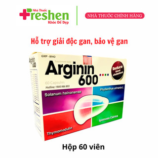 ARGININ 600 HỘP 60 VIÊN- BỔ GAN, GIẢI ĐỘC TĂNG CƯỜNG CHỨC NĂNG GAN, BẢO VỆ TẾ BÀO GAN