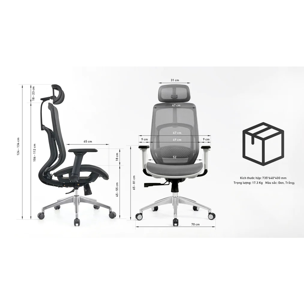 Ghế công thái học HyperWork Airy