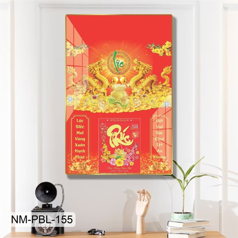 Lịch tết treo tường Lala 40x60cm tráng gương cao cấp sang trọng - Lịch tết treo phòng khách, quà tặng khách hàng