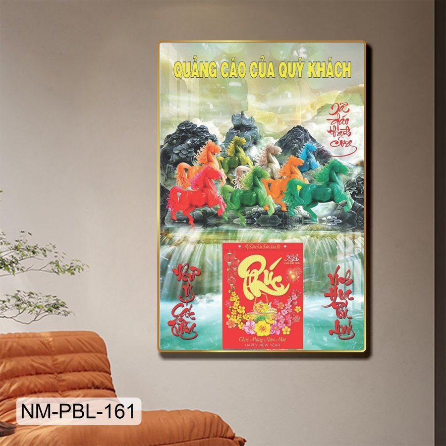 Lịch tết treo tường Lala 40x60cm tráng gương cao cấp sang trọng - Lịch tết treo phòng khách, quà tặng khách hàng