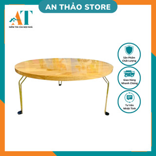 Bàn tròn gỗ cao su chắc chắn /mặt bàn phi 60, phi 70 , dầy 200mm