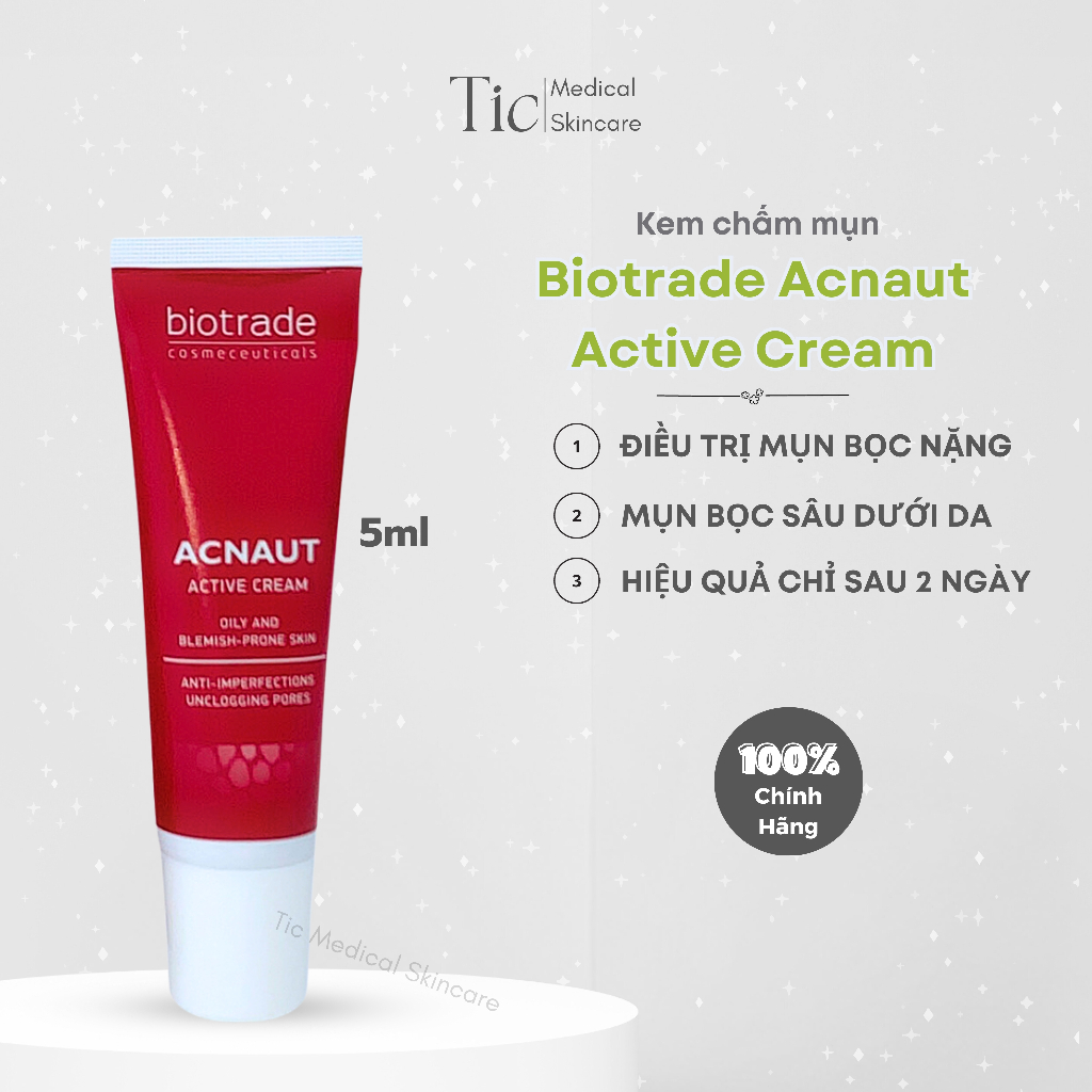 Kem chấm mụn Biotrade Acnaut Active Cream 5ml - Tic Medical Skincare