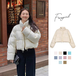 Áo khoác phao croptop Forgirl áo phao chần bông phong cách Hàn Quốc basic mùa đông siêu ấm T014