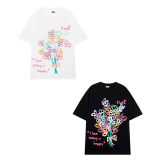 Áo thun swe happy tee 2 màu trắng / đen full bọc tag