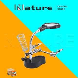 QZ COD Kính lúp phóng đại hàn mạch điện tử có giá đỡ 2 đèn led