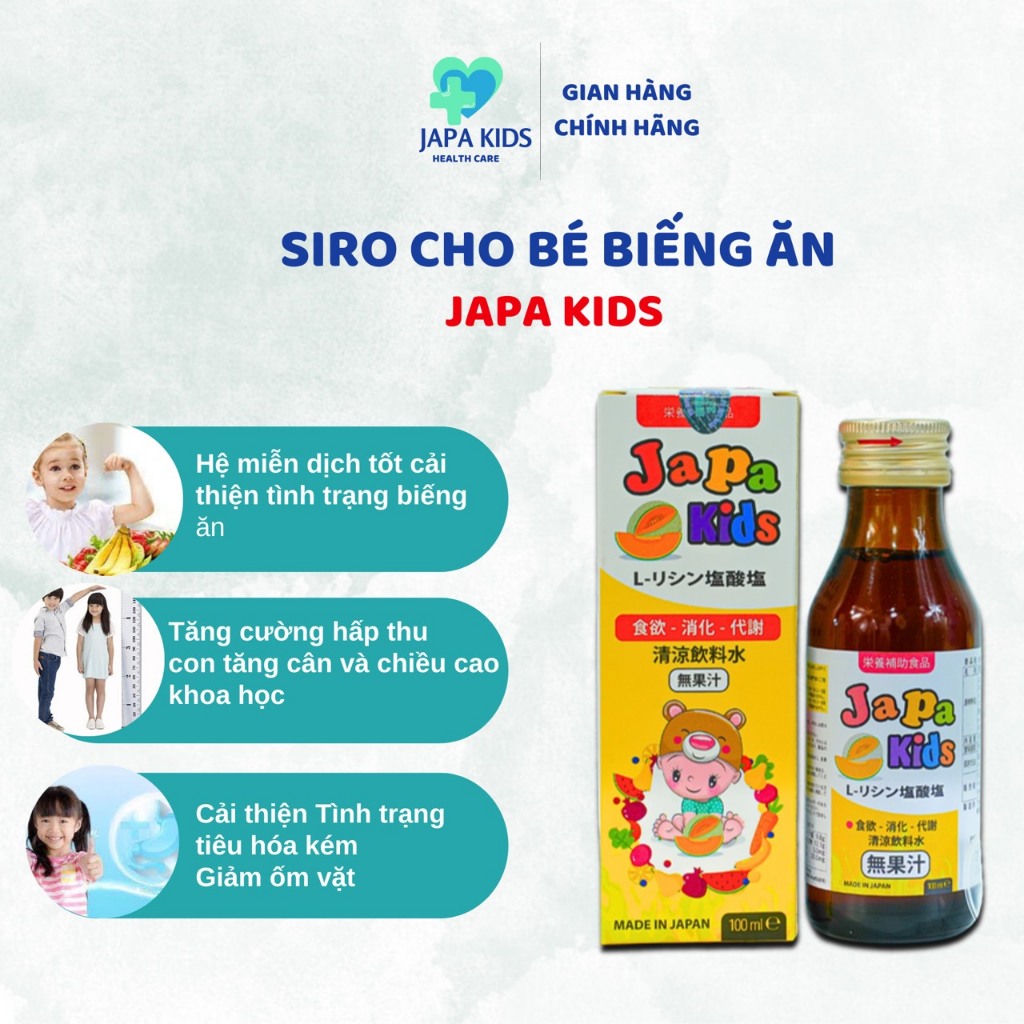Siro Ăn Ngon Cho Bé Japa Kids Kích Thích Ngon Miệng Cho Bé Tăng Cân Tăng Chiều Cao Hỗ Trợ Tiêu Hóa Chính Hãng