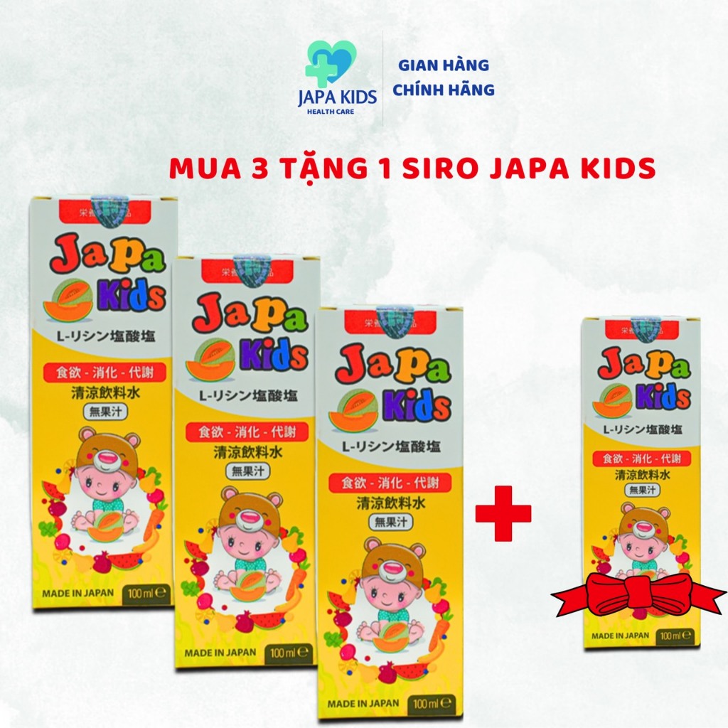 Japa kids Chính Hãng Siro Ăn Ngon Cho Bé Hỗ Trợ Bé Tăng Cân Chăm Sóc Sức Khoẻ Tăng Cường Đề Kháng