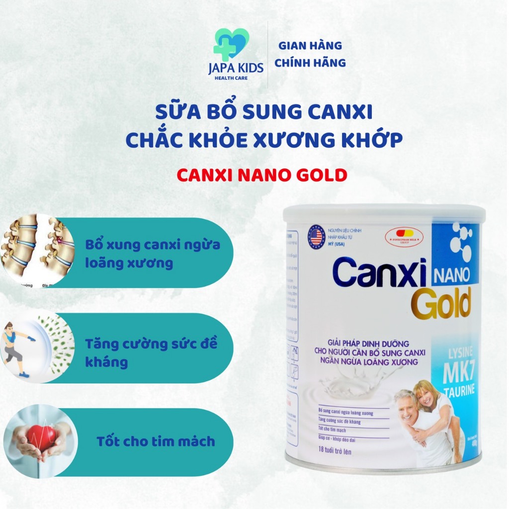Sữa Bột Cho Người Lớn Sữa Cho Người Lớn Tuổi Bổ Sung CanXi CanXi Nano Gold Chính Hãng