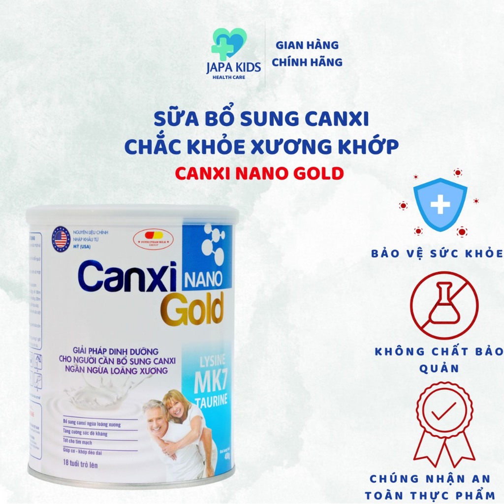 Sữa Bột Cho Người Lớn Sữa Cho Người Lớn Tuổi Bổ Sung CanXi CanXi Nano Gold Chính Hãng