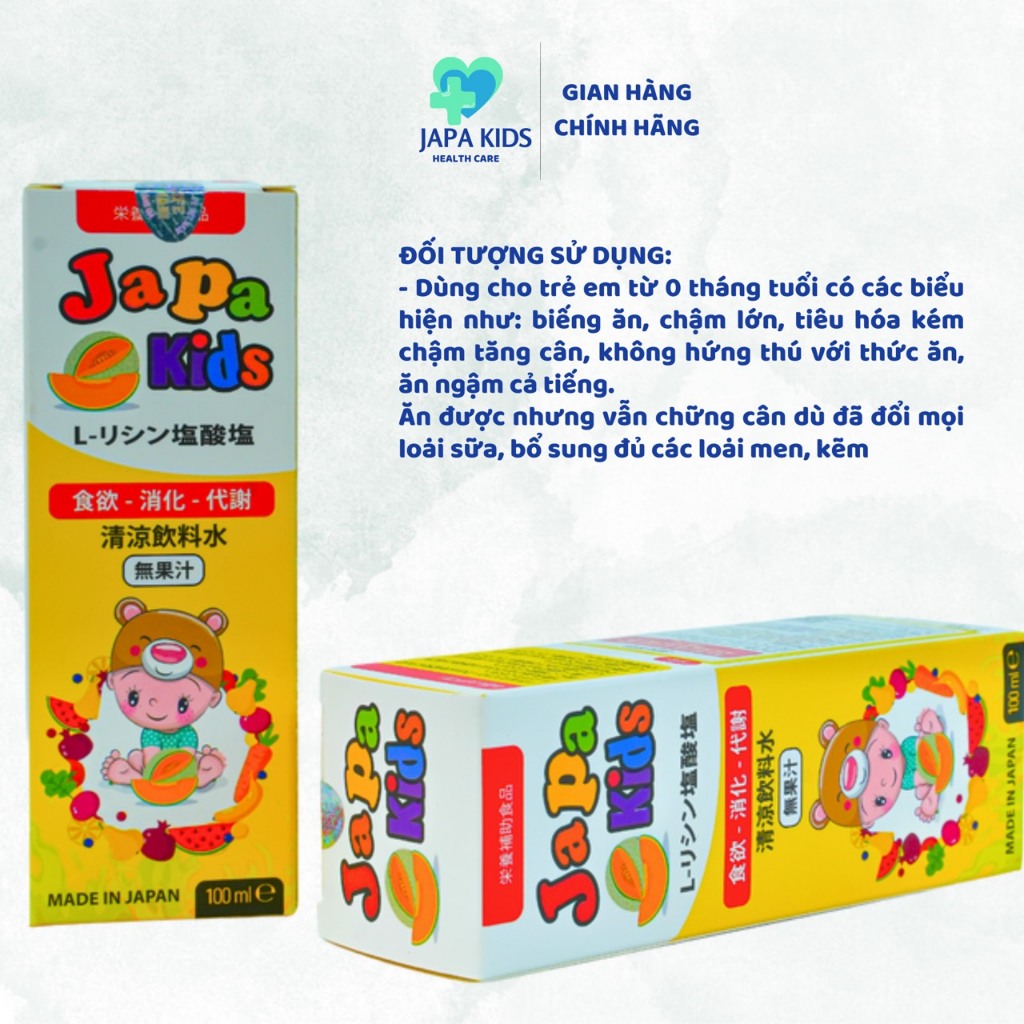 Japa kids Chính Hãng Siro Ăn Ngon Cho Bé Hỗ Trợ Bé Tăng Cân Chăm Sóc Sức Khoẻ Tăng Cường Đề Kháng