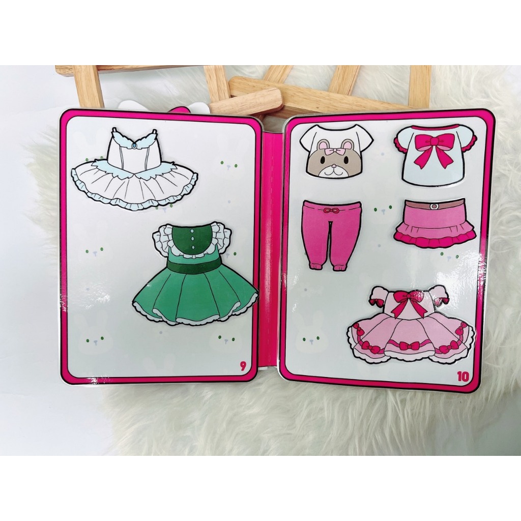 Học Liệu bóc dán ngôi nhà búp bê thay đồ cho búp bê công chúa thời trang Montessori-Happyfunny