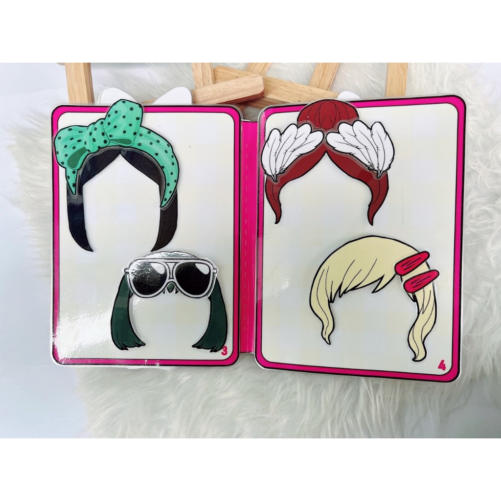 Học Liệu bóc dán ngôi nhà búp bê thay đồ cho búp bê công chúa thời trang Montessori-Happyfunny