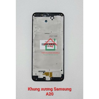 Bộ vỏ samsung A20 (gồm lưng, viền sườn, xương, kính cam, nút bấm, khe sim)