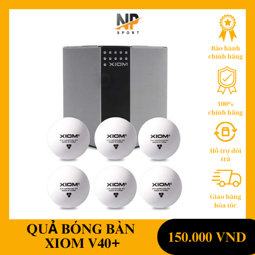 Quả bóng bàn XIOM V40+, Hộp bạc gồm 6 quả bóng bàn, Hàng chính hãng